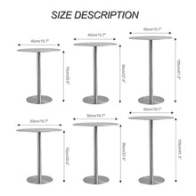POJGVU Round Bistro Pub Table - Bar Height Cocktail Table with Stainless Steel Top & Stable Base Perfect for Patio Dining Room Parties - High Round Coffee Table,40x40x95cm