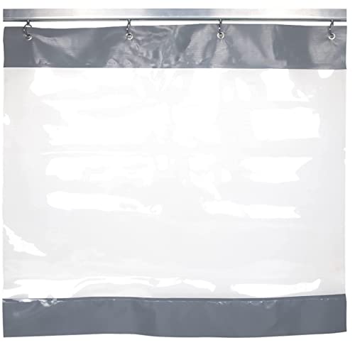 Outdoor Curtains Waterproof Tarp Pavilion Balcony Curtains PVC Transparent with Perforations Can be Customized (Color : Gray Size : 5x6.5m) (Gray 4x5m)