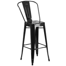 BOWERY HILL 3 Piece Patio Pub Set, 30" Round Metal Table and 2 Bar Stools, Black Powder Coat Finish, Indoor and Outdoor Use, Commercial and Residential Pub Dining Set, Retro Bistro Style