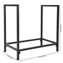 DJVHSRI Firewood Holder Indoor Outdoor Firewood Rack Wrought Iron Fireplace Log Wood Storage Holder Stand Black Log Organizer Rack Fireplace Accessories Indoor/Outdoor Firewood R,