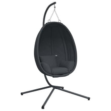 Hanging Egg Chair with Stand, Outdoor Swing Chair with Soft Cushion, Anthracite Steel Frame Hammock Chair for Patio Garden Balcony