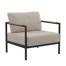 Flash Furniture Patio Chair with Cushions, Black/Beige