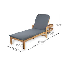 Merax 4-Piece Outdoor Acacia Wood Chaise Lounge with Adjustable Backrest & Water-Resistant Cushion, 4-Position Patio Recliner for Poolside & Lawn, Gray