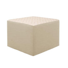 FDP 24" Square Oversized Outdoor Ottoman Featuring Sunbrella Two-Tone - Weather-Resistant, Fade-Resistant, Fully Assembled Patio Furniture for Backyard or Poolside Seating, 18" H - Flax/Sand