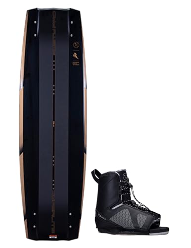 Hyperlite Rusty Pro Mens Wakeboard 140 W/Team OT Bindings Black/Gold 140cm/(7-10.5)
