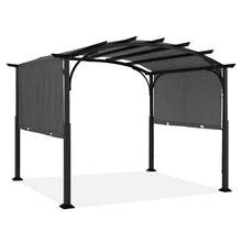 ABCCANOPY Arched Pergola 10'x10' with Retractable Sun Shade, Dary Gray