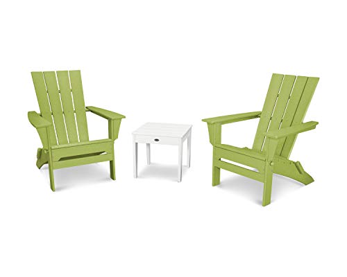 POLYWOOD Quattro 3-Piece Adirondack Chair Set with Side Table