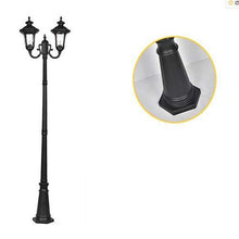 iumLeap Outdoor Lighting Decoration High Pole Street Light Courtyard Path Light Retro Classic Landscape Apole Light 2/3 Head Community Street Lights E27 Street Lamp,(Three Head-3M)