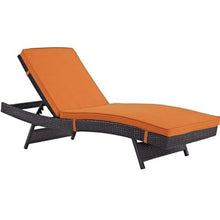 Pemberly Row Modern Rattan Outdoor Chaise Set, Espresso/Orange Finish, Synthetic Rattan and Aluminum Frame, 78.5 in Long, All-Weather Cushions, Water & UV Resistant Patio Lounger for Backyard or Pool