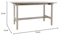 Kosas Home Dawn Transitional Teak Wood Outdoor Counter Table in Matte Gray