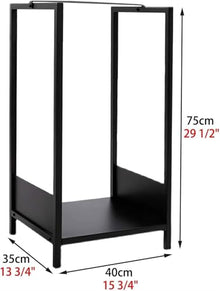 EliteBloom Firewood Log Holder, Heavy Duty Outdoor & Indoor Metal Wood Rack, Tall Black Log Storage Stand
