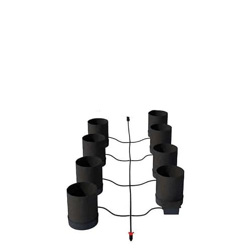 AutoPot 8 Pot GeoPot System with 5 Gallon Fabric Pots and No Tank -Self-Watering, Gravity-Fed Hydroponic System (8Pot with No Tank) Indoor, Black