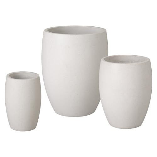 Emissary Terrazzo Round Planters Set of 3 22in. L x 27in. H Terrazzo White