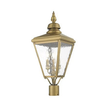 Livex Lighting 20433-01 Transitional Three Light Post-Top Lanterm from Cambridge Collection Finish, 10.63 inches, 26.75x10.63x10.63, Antique Brass