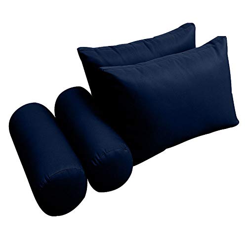Prolinemax Style2 Full Size 5PC Knife Edge Outdoor Daybed Mattress Cushion Bolster Pillow Set Blue