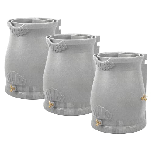 Good Ideas Rain Wizard Urn Shaped Water Collection Barrel 50 Gallon, 3 Pack