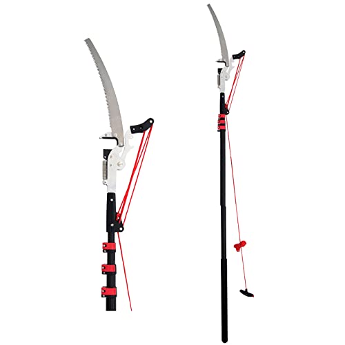 Extendable Tree Pole Pruner, Telescopic Pole Saw Extendable Telescopic Pole Saw Tree Saw Branch Long Reach Pole Pruning Saw-24FT