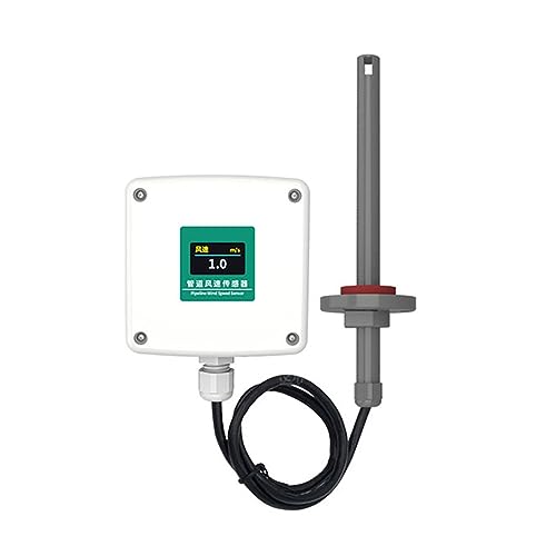 MUNHJYCXP Pipeline Wind Speed Sensor Transmitter Anemometer Duct Type 4-20mA for Environmental Protection(0-5v Output,0-5m per s)