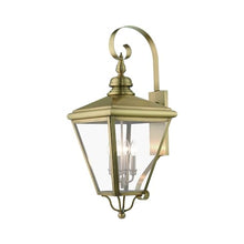Livex Adams 4 Light Extra Large Outdoor Wall Lantern Antique Brass/Brushed Nickel