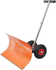UILMLIO Efficient with Wheels Wheeled Snow Pusher Shovel Adjustable Efficient Rolling Snow Plow Shovels for Car Driveway Camping and Outdoor Emergency Snow Removal