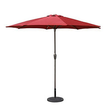 FAFACAI 9ft Outdoor Patio Umbrella Market Style for Balcony Table Terrace Garden Deck Yard Shade Or Pool Side, 8 Sturdy Ribs Iron Pole (Red-9 Ft/270cm)