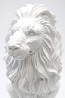 Vittoria Collection 20.5" Pair of Lions Sitting Down Aggressive Statue Figurine Made in Italy Indoor Outdoor Garden Home Decoration