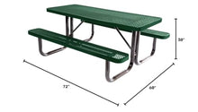 COATEDOUTDOORFURNITURE 6Ft Rect Picnic Table, Expanded, Green