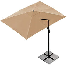Sunnyglade 10x13Ft Cantilever Patio Umbrella Rectangular Deluxe Offset Tan