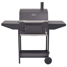 Outdoor Charcoal Barbecue Grill with Bottom Shelf and 2 Wheels, Heavy-duty Smoker Grill, Steel BBQ Stand for Picnics Parties Outings 50" x 25.2" x 49.2"