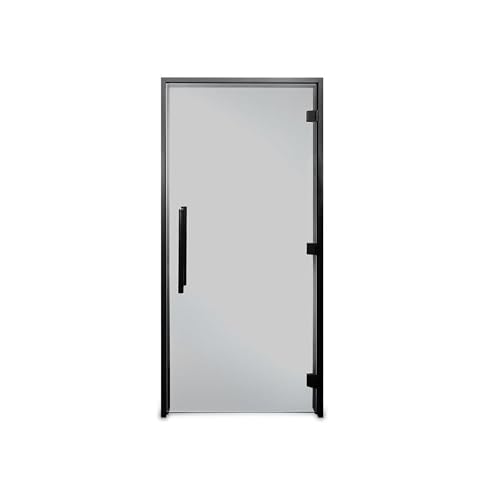 PROSAUNAS Clear & Tinted Glass Sauna Door, Prehung Tinted Glass Sauna Door (Right Hanging, ADA Tinted - Black Alder Frame 36x81)