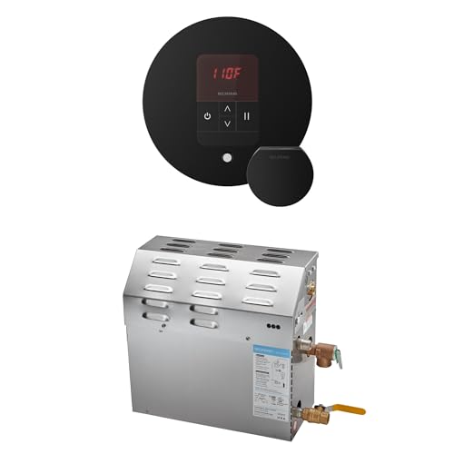 Mr Steam MS 7.5kW (7500W) Steam Shower Generator Package w/round iTempo Control in Matte Black