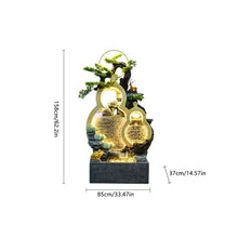 Outdoor Water Fountain Floor Standing Water Fountain, Feng Shui Office Home Decor(White)