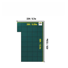 WACTO Rectangular Winter Pool Cover with Right Step, Triple Stitched Mesh, Fits 20x40 ft - Green
