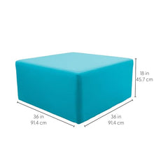 FDP 36" Square Oversized Outdoor Ottoman Featuring Sunbrella Fabric - Weather-Resistant, Fade-Resistant, Fully Assembled Patio Furniture for Backyard or Poolside Seating, 18" H - Canvas Aruba