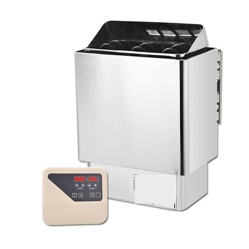 POGHDBXA Sauna Accessories, Sauna Sweat Stove with Internal and External Control, Commercial Stainless Steel Dry for Home Use, Small Machine(6kw,Digital Display)