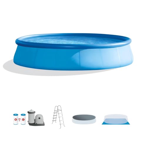 18ft x 48in Round Inflatable Above Ground Swimming Pool with Filter Pump