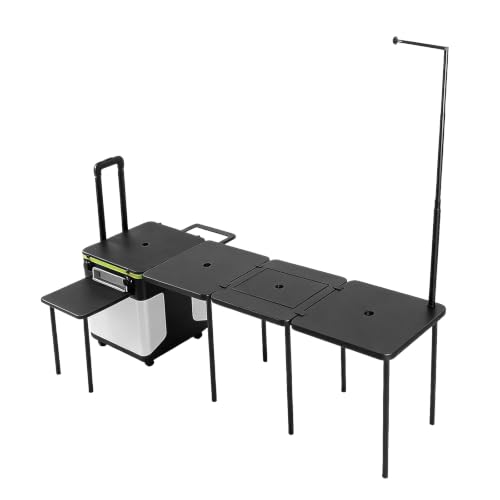 Hubxinly Outdoor Grill Cart Table with Wheels Portable Folding Camp Cook
