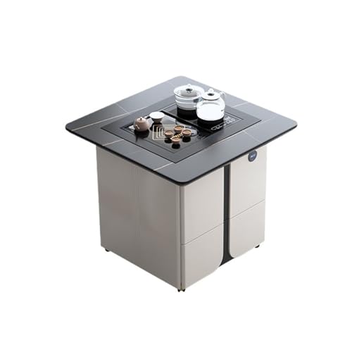 LICONG-2019 Tea Table Balcony Tea Table Modern Rock Slab Kung Fu Tea Table Liftable and Movable Tea Table Tea Brewing Kettle Side Table(Small)