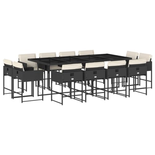 AMBERARD Patio Dining Set Set of 12 Black Furniture Set