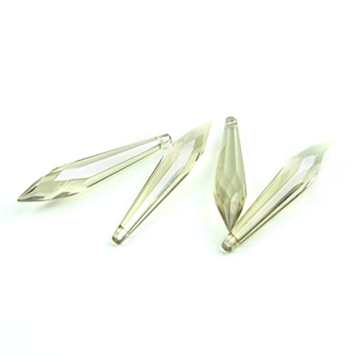 38MM/63mm/76mm Cognac Crystal Icicle U Drop Prism Parts for Chandelier Glass Hanging Pendant for Wedding Party,76mm,100pcs