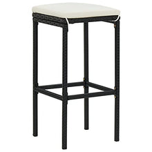 VIHHQGC 16-Piece Garden Bar Set Black Poly Rattan with Removable Covers, Durable Steel Frame and Comfortable Cushions for Outdoor Patio Dining and Entertaining