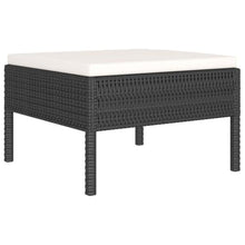 MNISDFL 6 Piece Patio Lounge Set with Cushions PE Rattan Black