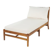 Christopher Knight Home Joan Acacia Wood Chaise Lounge Chair Outdoor With Water Resistant Cushion, Outdoor Recliner Chair With Hand-Woven Backrest, Pool Lounger For Patio Poolside Backyard, Teak+Cream