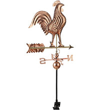 LFFH Rooster Weathervane, Pure Copper Spinner Wind Direction Measuring Instrument Yard Signs for Outdoor Garden Decoration