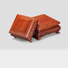 QUANGJN Pcs Plants Saucers Square Handicraft Ornament Base Solid Wood Purple Clay Pot Vase Flower Potted Buddha Statue Ornament Bracket Plant Pot Saucers,