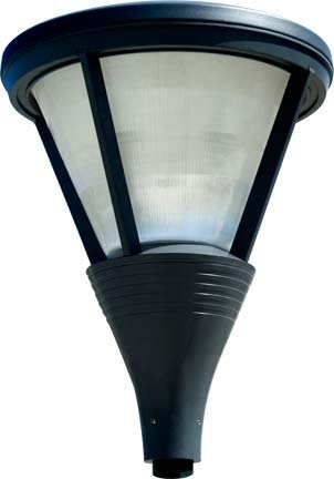 Dabmar Lighting GM580-B-MT Large Post Top Cone Shape Fixture, 70W Hps, Bronze Finish