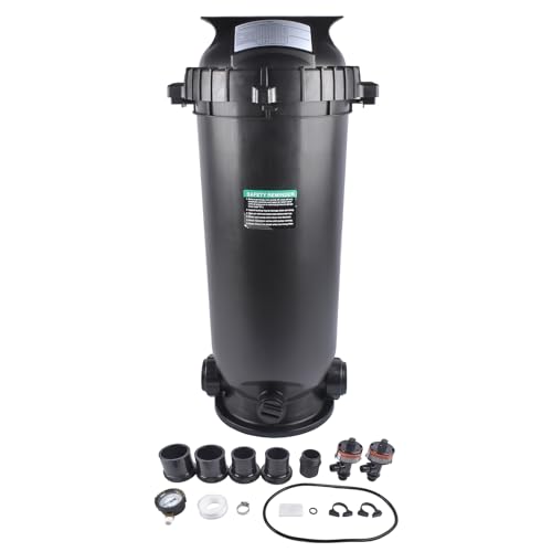 W3C12002 120 Sq.Ft Pool Filter Replacement Cartridge Compatible with Hayward StarClear Plus, Single Element Cartridge Filter System with Pressure Gauge & Drain Plug
