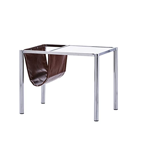 NRFJFOP Living Room Coffee Table Glass Wrought Iron Side Corner Balcony Small
