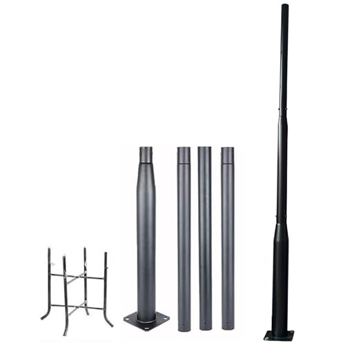 XYIANG Street Light Poles for Outdoor Lighting, Solar Lamp Post Galvanized Steel Metal Poles with Mounting Ground Cage Base, for Backyard, Street, Patio, Park, Parking Lots(4M/13Ft)