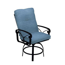 Winston Palazzo Cushion High Back Swivel Balcony Stool Black Night/Spectrum Denim